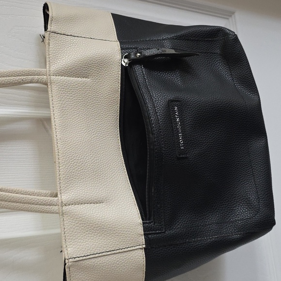 Stone Mountain USA Two-Tone Italian Leather Shoulder Bag/Purse/Hand Bag - Picture 6 of 15